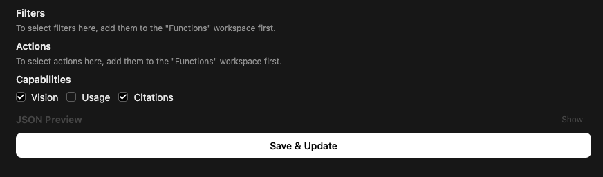 image showing save and update